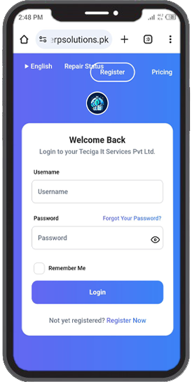 Mobile login Cloud erp Solution